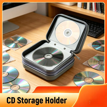40 Capacity Compression CD Package Portable CD DVD Case EVA Storage Bag with Zipper for Home Office Car CD Box Accessories