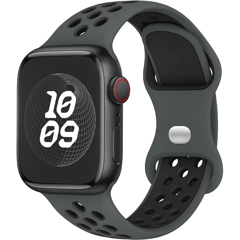 Silicone Watch Strap For Apple watch 44MM/45MM/46MM 49MM/38MM/40/41MM Sports Rubber Band Iwatch Series Ultra 11 10 9 8 7 6 SE 5