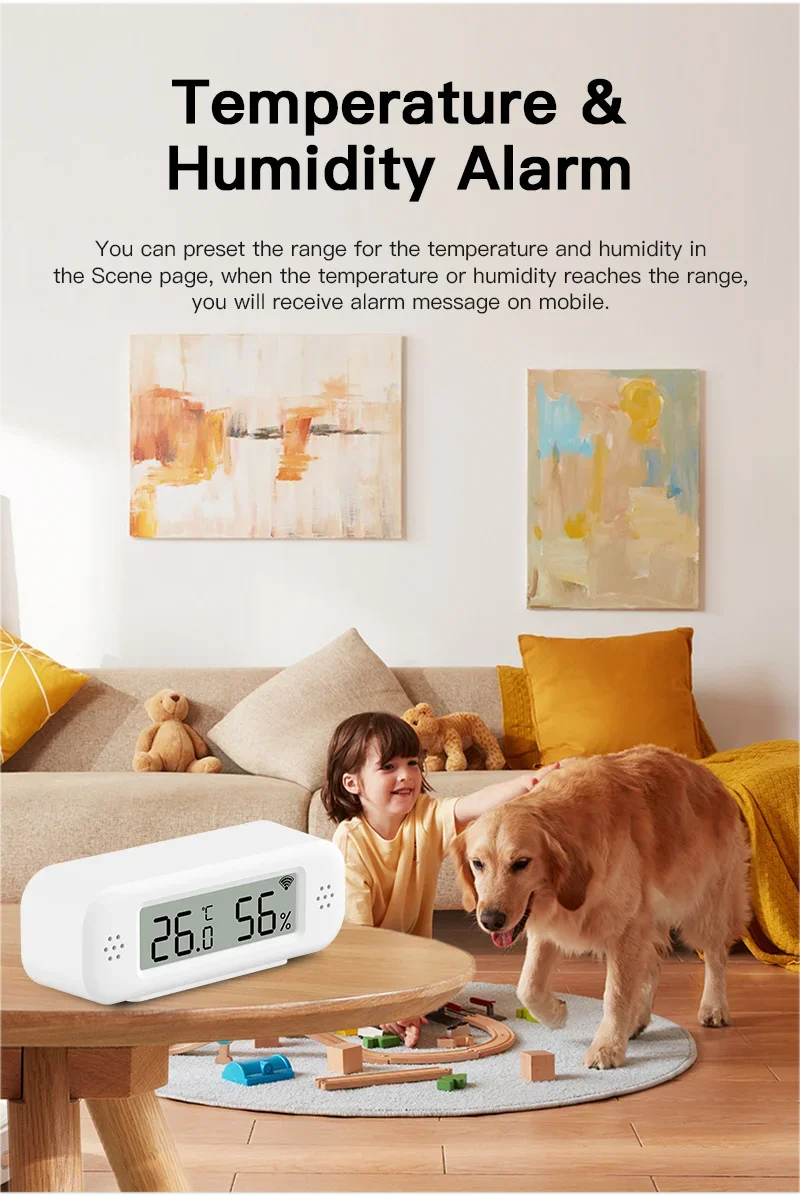Tuya WiFi Zigbee 3.0 Temperature Humidity Sensor Hygrometer Thermometer App Remote Monitor Work With Yandex Alexa SmartLife