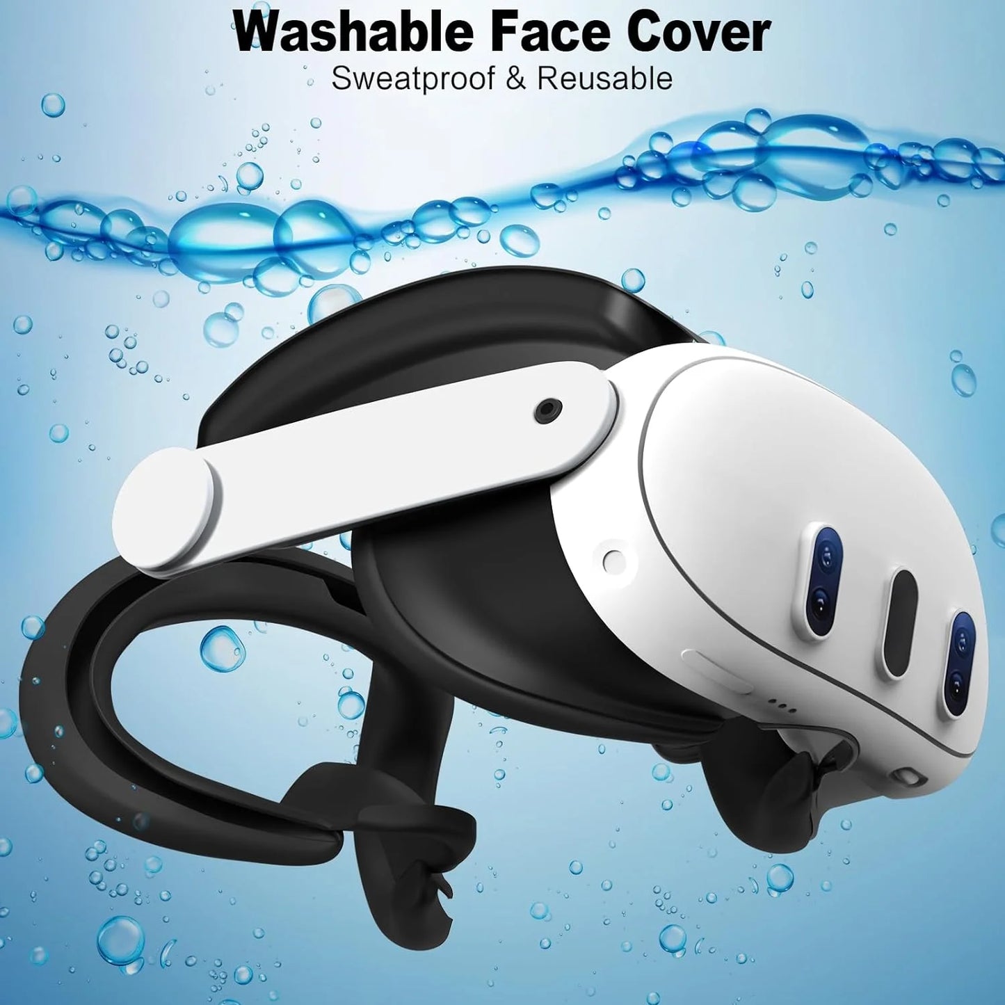 For Meta Quest 2/Oculus Quest 3/Quest 3S Case Replacement Face Pad Silicone Eye Cover Anti-sweat Cover VR Glasses Accessories
