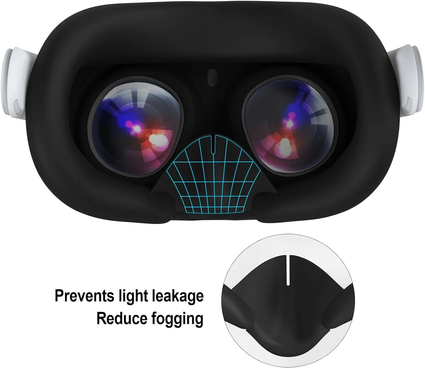 For Meta Quest 2/Oculus Quest 3/Quest 3S Case Replacement Face Pad Silicone Eye Cover Anti-sweat Cover VR Glasses Accessories