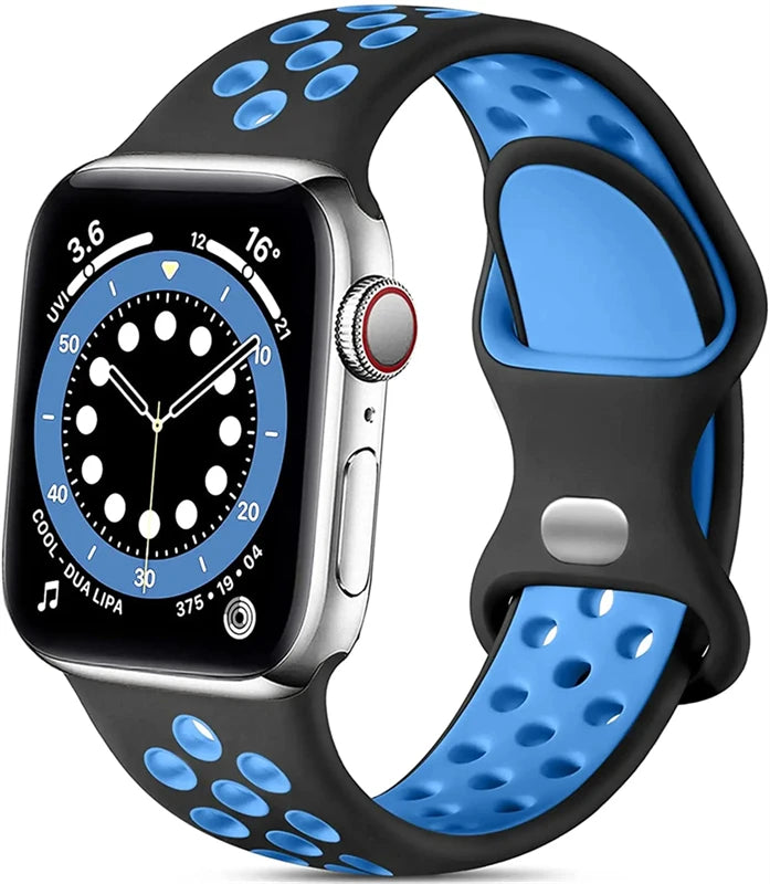 Silicone Watch Strap For Apple watch 44MM/45MM/46MM 49MM/38MM/40/41MM Sports Rubber Band Iwatch Series Ultra 11 10 9 8 7 6 SE 5