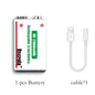 Type-C Rechargeable 9V Lithium ion  Battery 21800mWh High Capacity for Guitar Microphone Smoke Detector Pedal with Cable