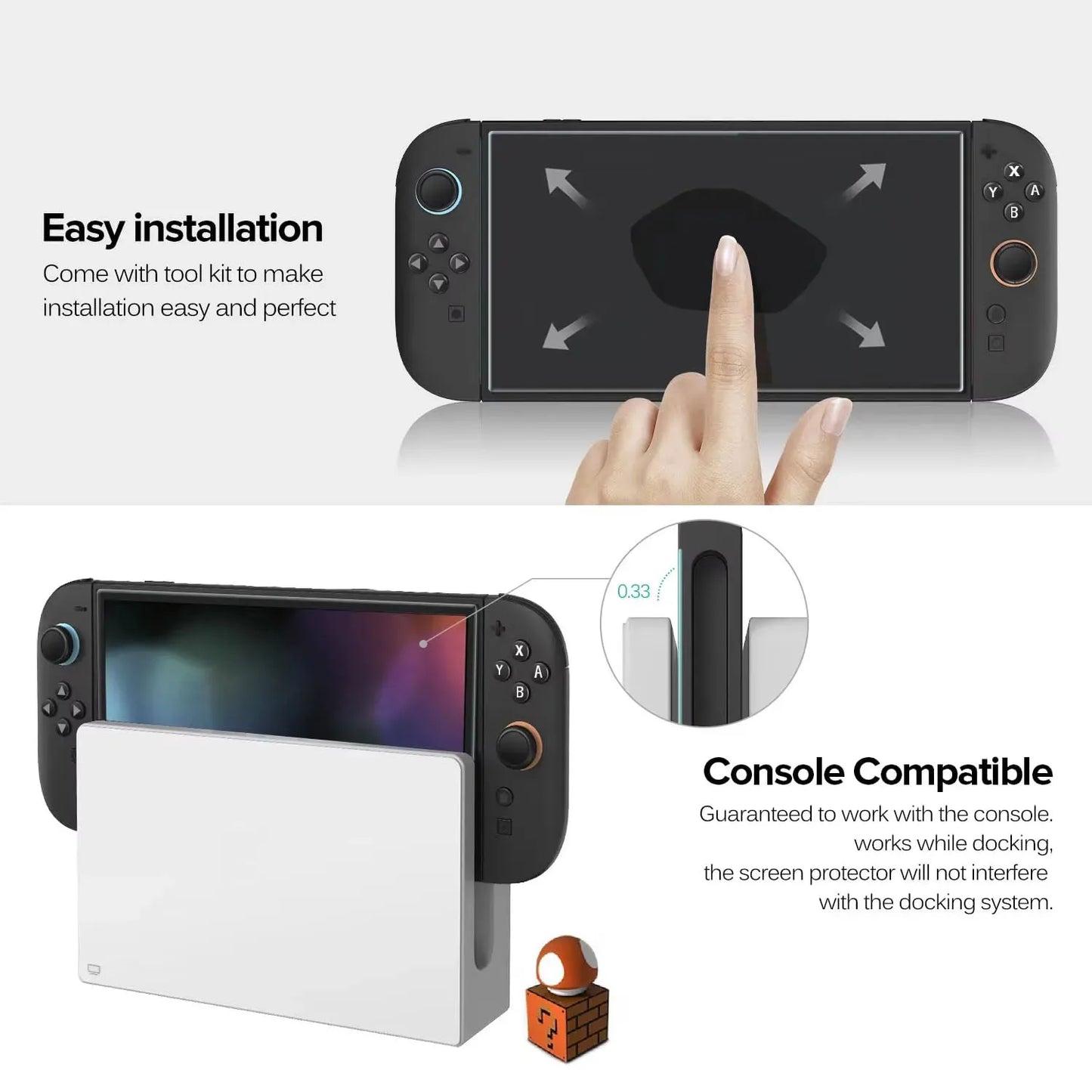1/2/3Pcs Screen Protector Tempered Glass for Switch 2 Transparent HD Clear Anti-Scratch Screen Protector Accessories