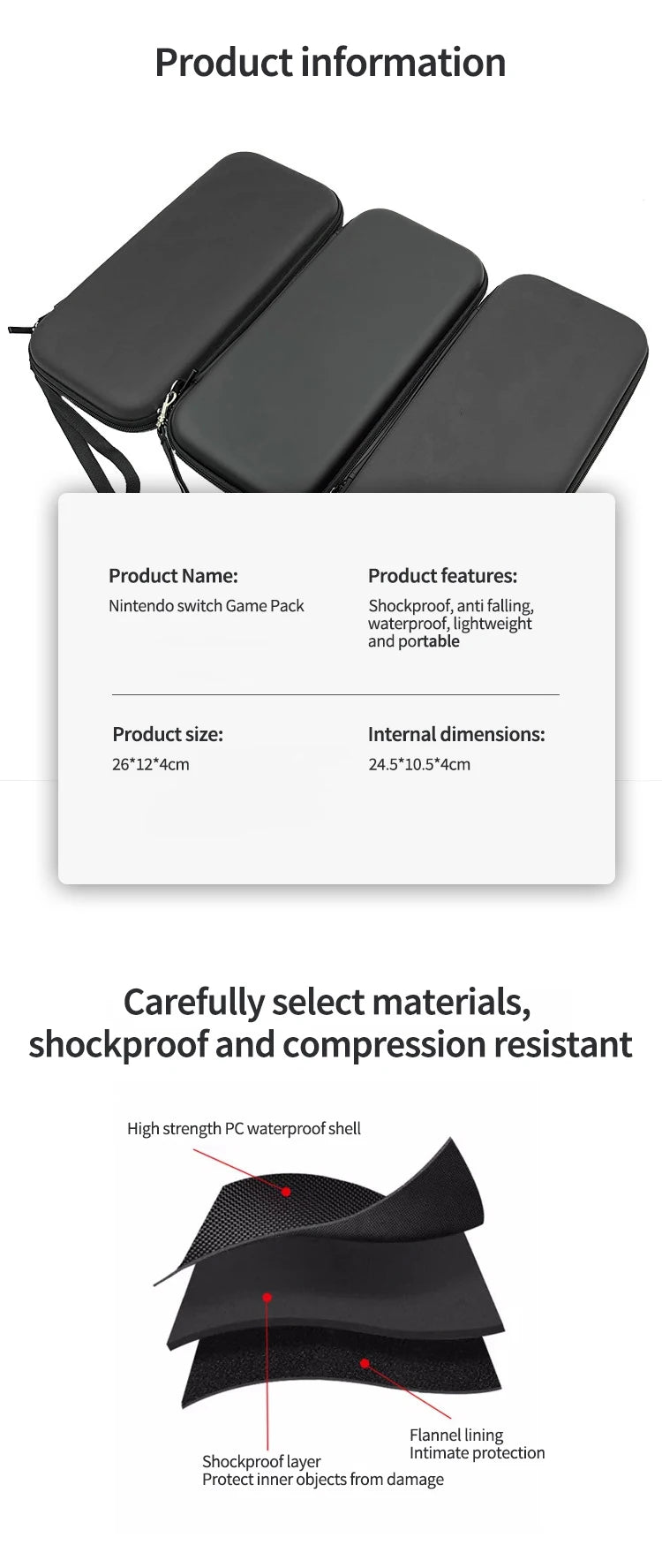 Suitable for Nintendo Switch Storage Bag 3C Digital Accessories Game Machine Earphones Mobile Power EVA Convenient Storage Bag