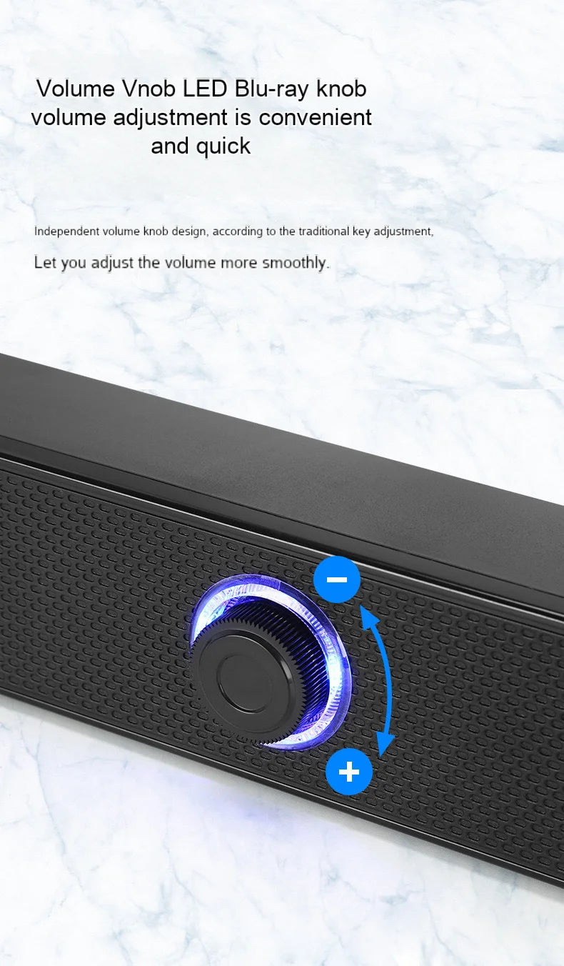 HOMEFISH  BT5.0 Soundbar Speaker Wired Wireless Dual Mode 9D Surround Stereo Bass Anti-Interference for PC TV Phone Gaming