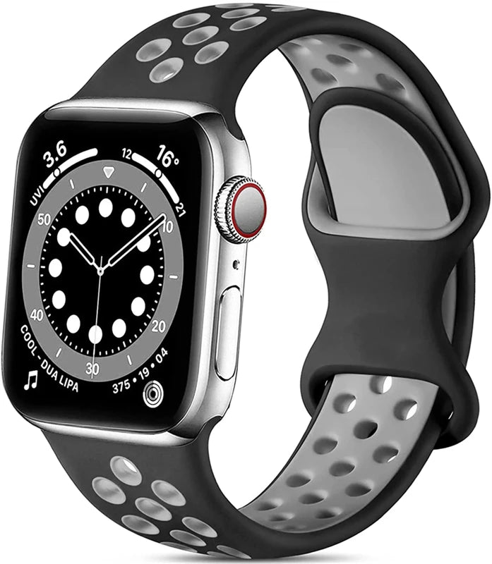Silicone Watch Strap For Apple watch 44MM/45MM/46MM 49MM/38MM/40/41MM Sports Rubber Band Iwatch Series Ultra 11 10 9 8 7 6 SE 5