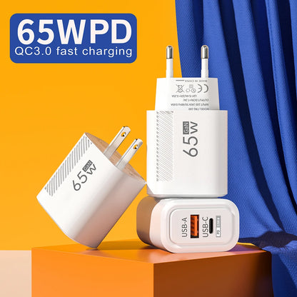 65W USB-C Charger GaN Fast Charging PD Type C Cable Mobile Phone Adapter For iPhone 16 Xiaomi Samsung Xiaomi QC 3.0 Wall Charger