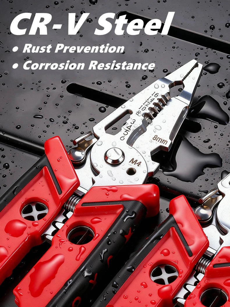 18 in 1 Electrician Pliers Multifunctional Wire Stripper Crimper Pliers Crimping Cutting Professional Electrician Tool