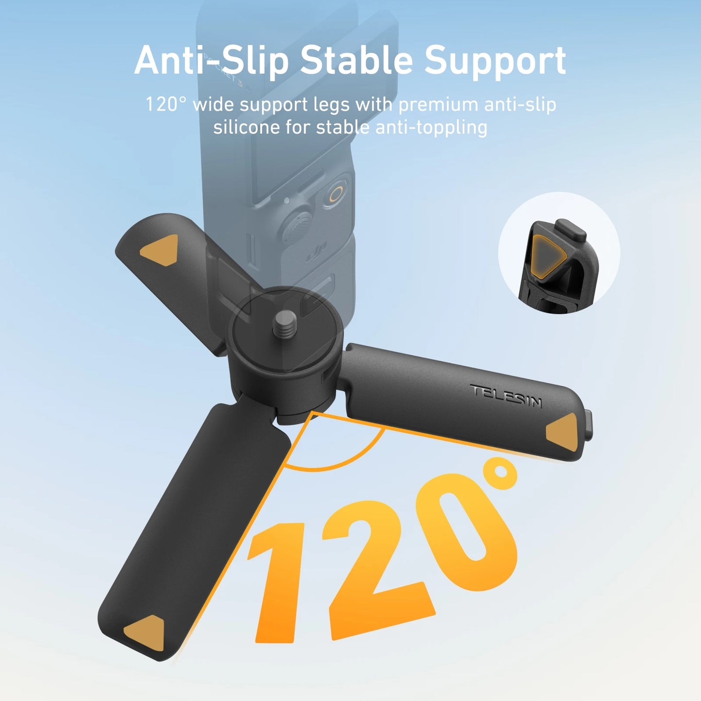 TELESIN Mini Quick Release Universal Tripod Hand grip for GoPro Insta360 DJI Osmo Action Camera With 1/4 Screw Adatper