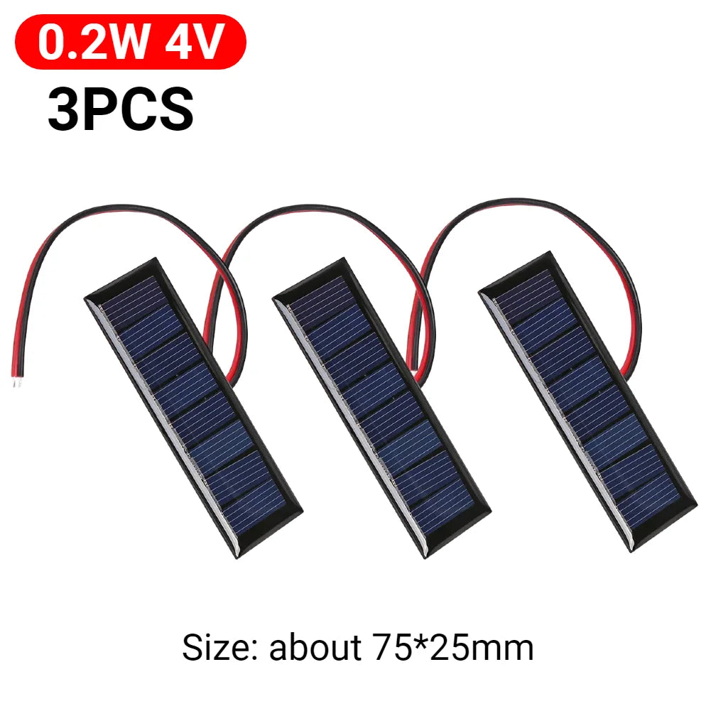 5W 5V/12V 1W 3V Mini Solar Panel Polysilicon Solar Epoxy Panel Module Light Cell Battery Charger for 3-12V Battery Charging