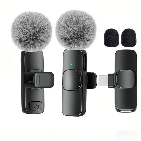 Type-C Port Professional Wireless Lavalier Microphone for Smartphones, Computers and Cameras, Plug and Play