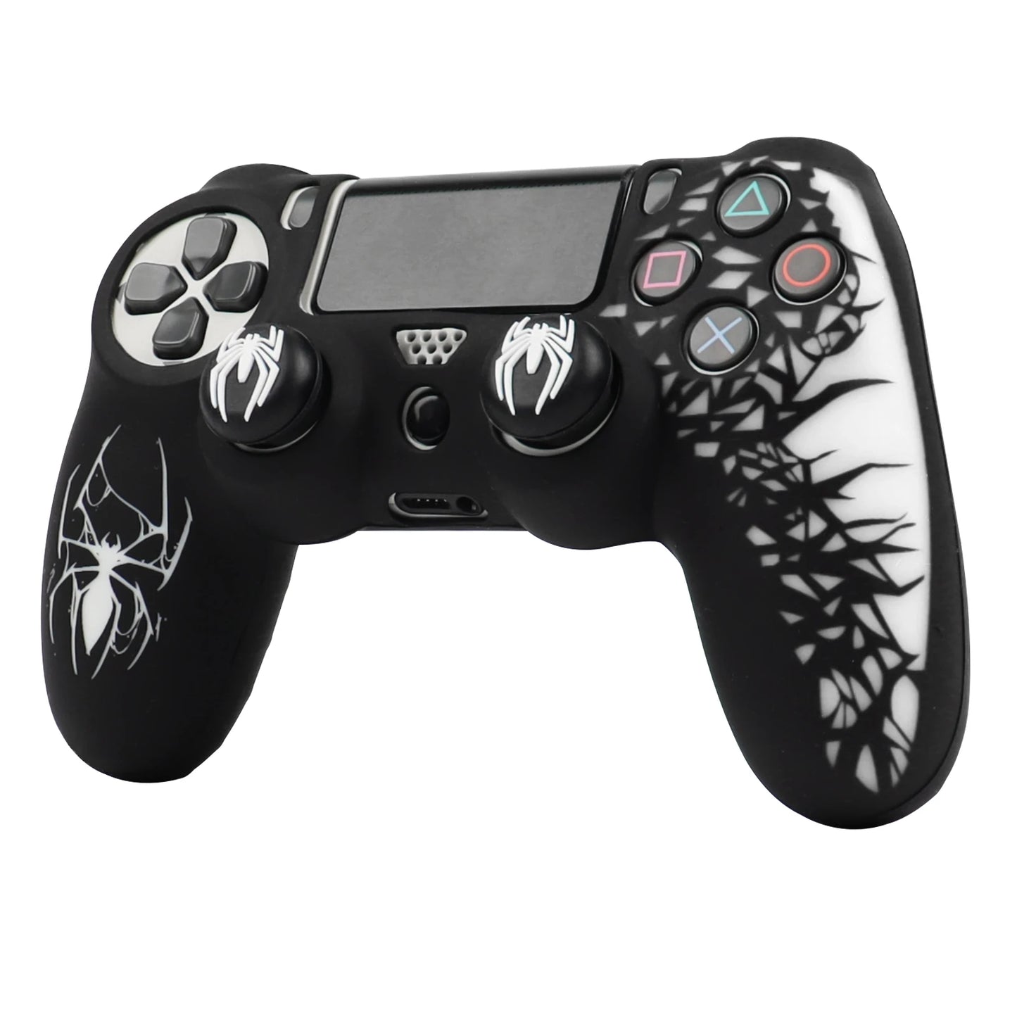 Soft Silicone Cover For PS4 Controller Case, 360° Full Protection, Sweatproof Anti-Scratch,No Fading, with Thumb Stick Caps