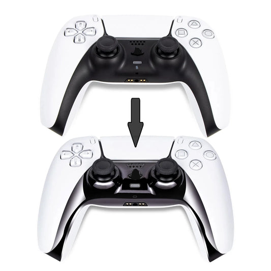 Chrome Black Glossy Chrome DIY Replacement Controller Shell for PS5 Custom Plates Cover Compatible Upgrade For PS5 Slim