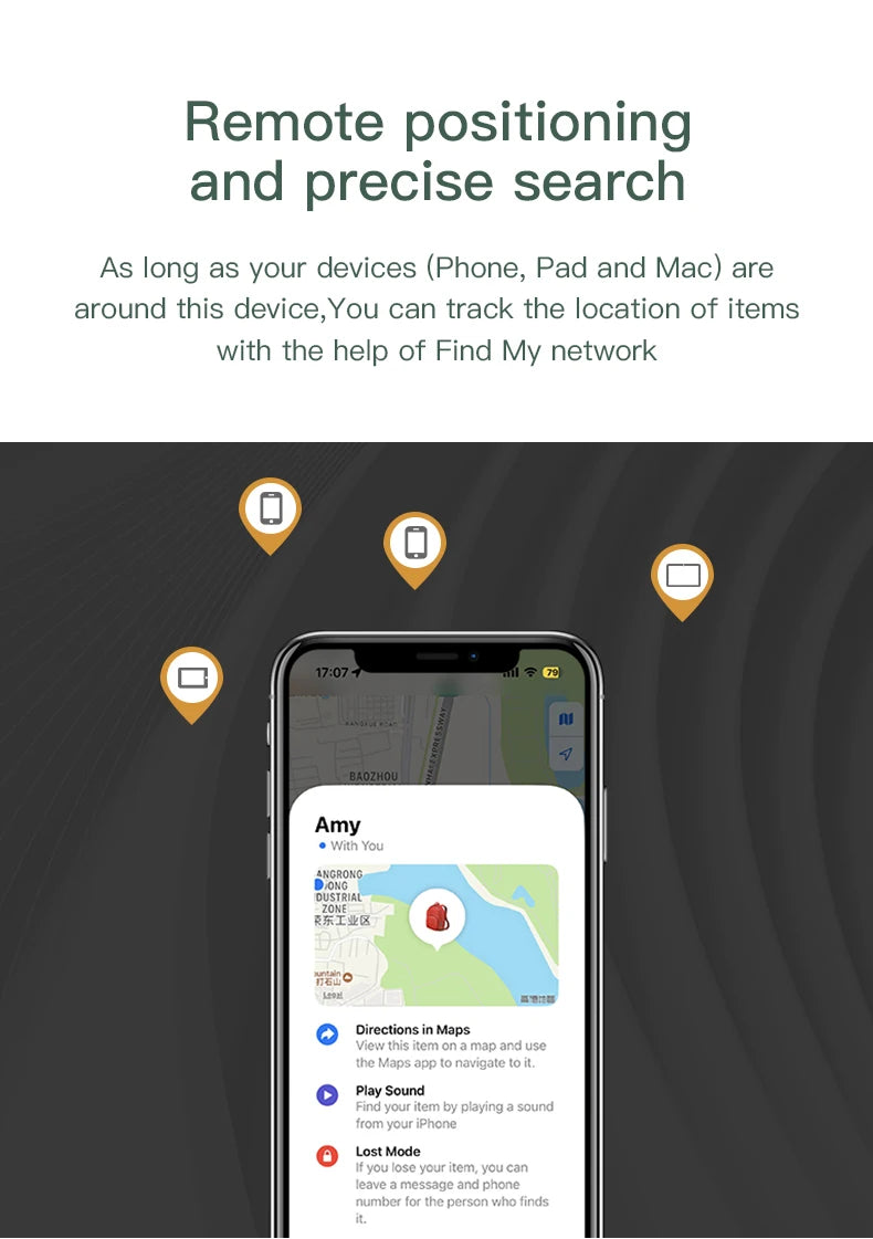 Long-Distance Tracker Positioning Far Away Finder for Apple Find My Voice Locate Suitcase Keys Bag Toys Smart Tag for IOS iPhone