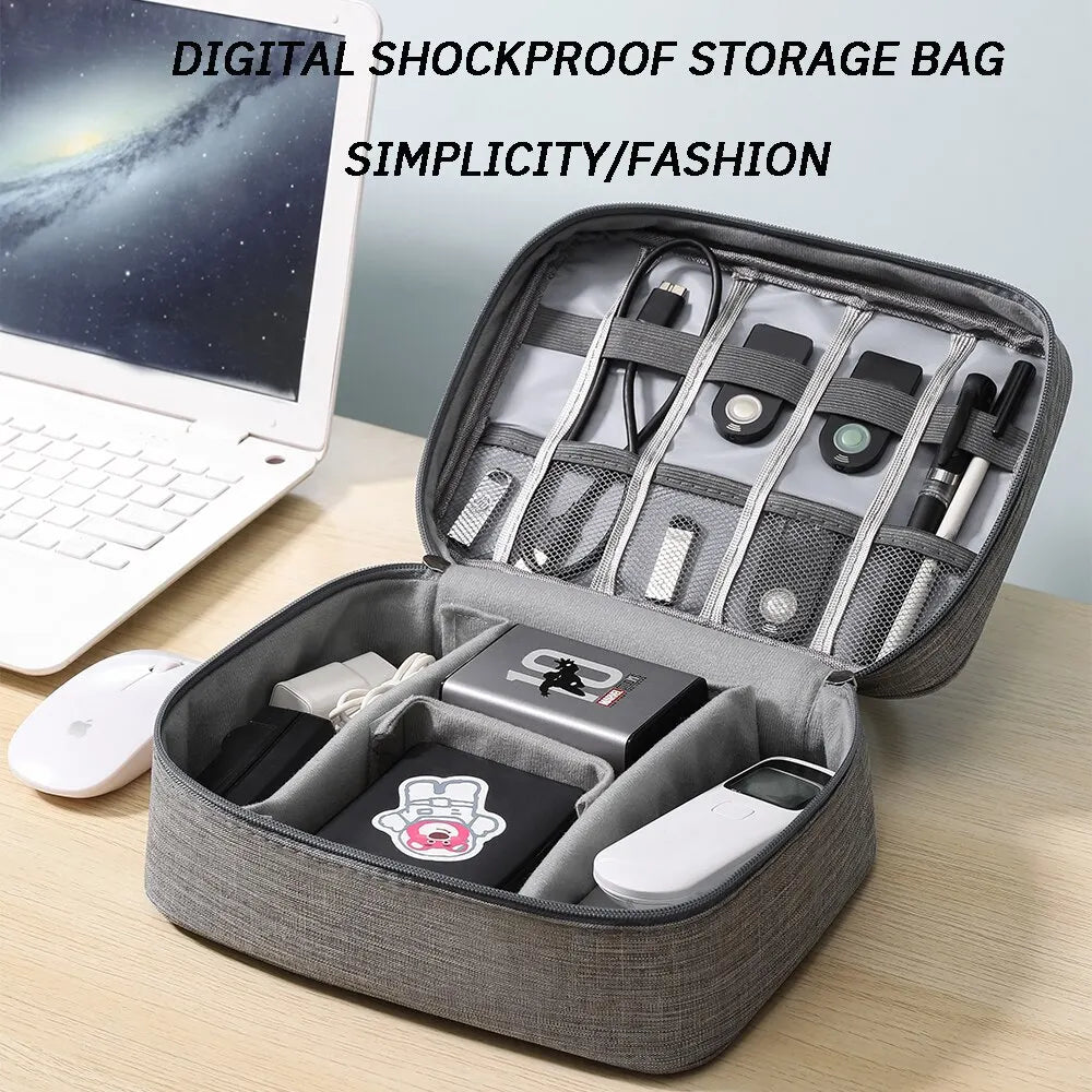 Multi-functional Large Capacity Waterproof Digital Electronic Organizer USB Data Line Charger Headphone Wire Travel Storage Bag