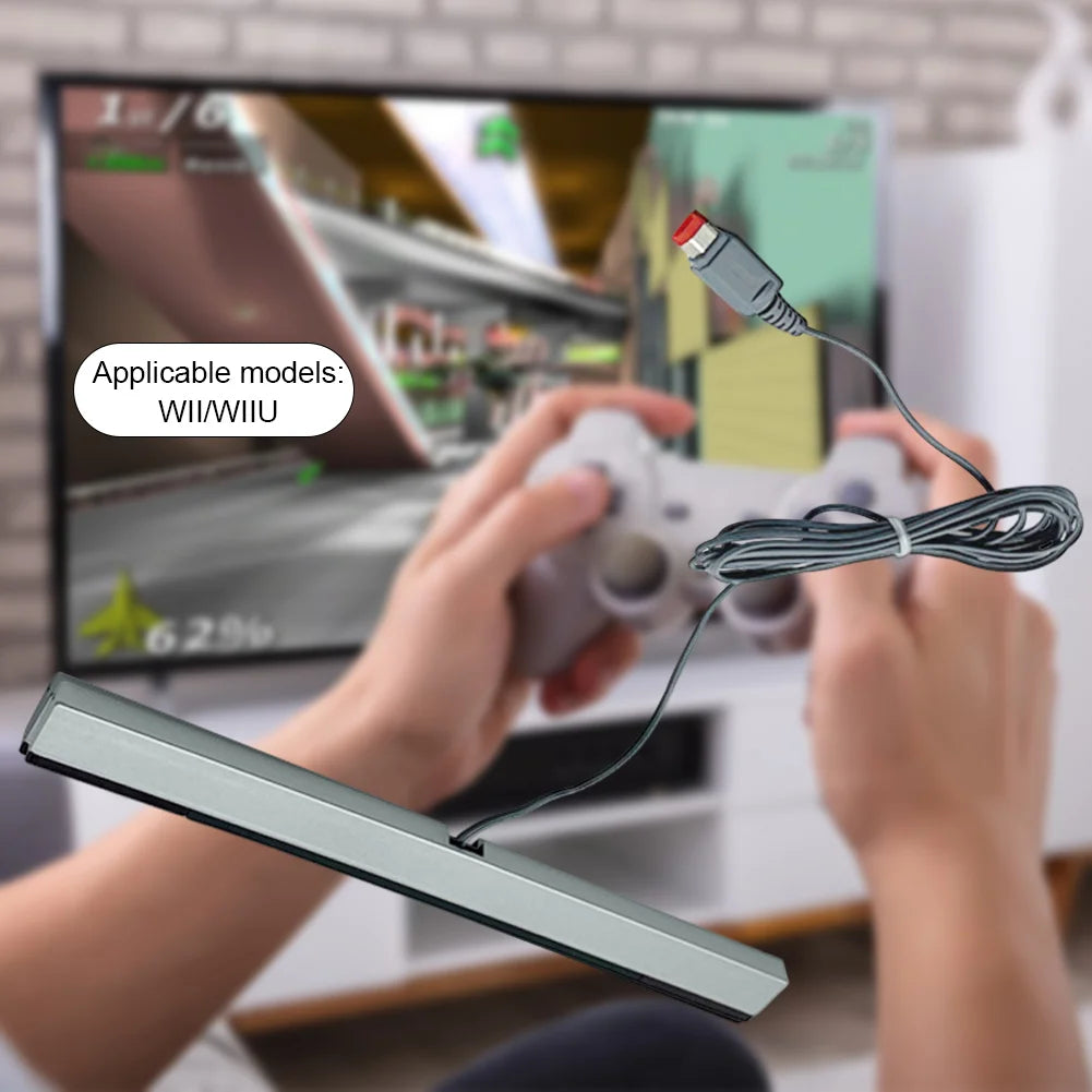 Wired Motion Sensor Receiver with Extension Cord Remote Infrared Ray IR Inductor Bar Wired Remote Sensor Bar for Nintendo Wii