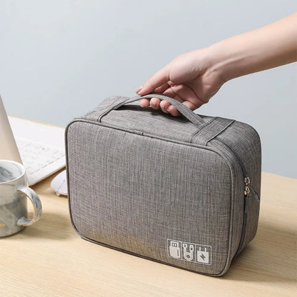 Multi-functional Large Capacity Waterproof Digital Electronic Organizer USB Data Line Charger Headphone Wire Travel Storage Bag