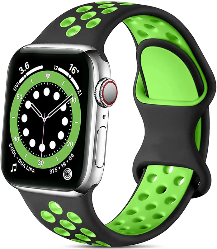 Silicone Watch Strap For Apple watch 44MM/45MM/46MM 49MM/38MM/40/41MM Sports Rubber Band Iwatch Series Ultra 11 10 9 8 7 6 SE 5
