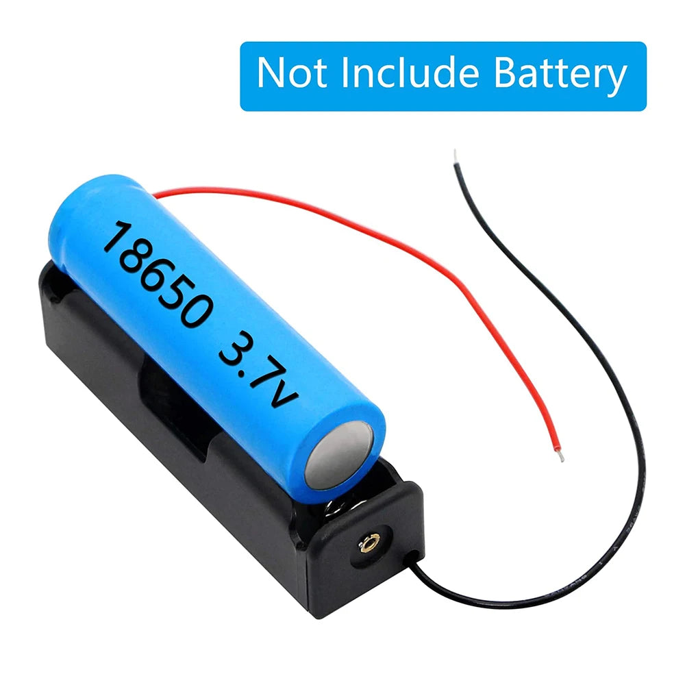 10Pcs 18650 Battery Holder Power Bank Plastic Battery Storage Box Case With Lead Wire 150mm Hold 1X 18650 Battery