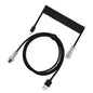 USB Type C Mechanical Keyboard Coiled Cable Hardware Linker Usb GX16 Aviation Mechanical Cable Spiral Gaming Usb Keyboard Cable