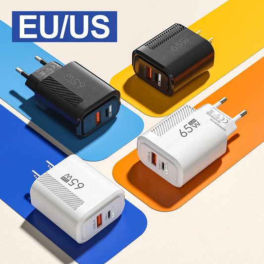 65W USB-C Charger GaN Fast Charging PD Type C Cable Mobile Phone Adapter For iPhone 16 Xiaomi Samsung Xiaomi QC 3.0 Wall Charger