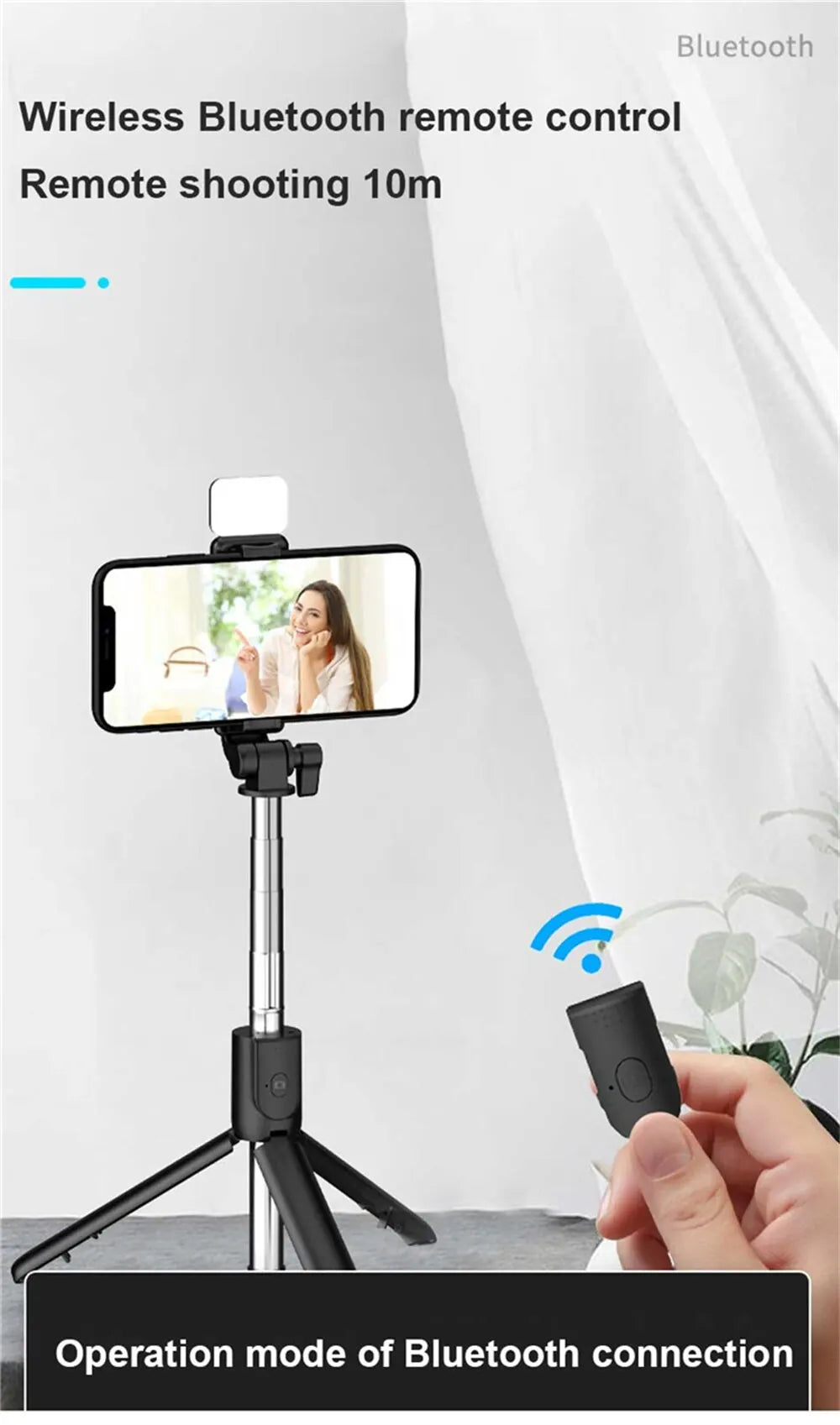 New Bluetooth Selfie Stick Mobile Phone Holder Retractable Portable Multifunct-ional Mini Tripod with Wireless Remote Shutter