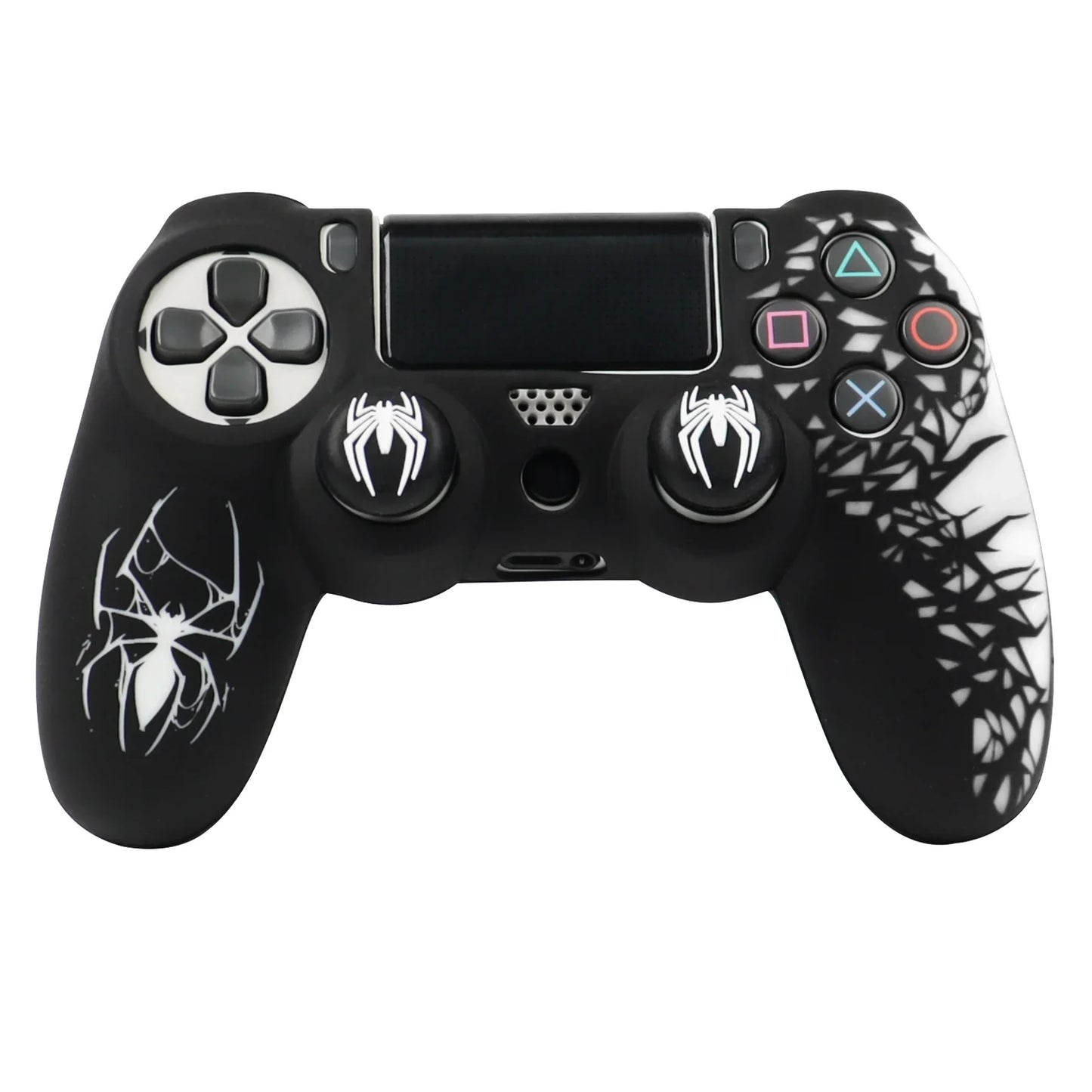 Soft Silicone Cover For PS4 Controller Case, 360° Full Protection, Sweatproof Anti-Scratch,No Fading, with Thumb Stick Caps
