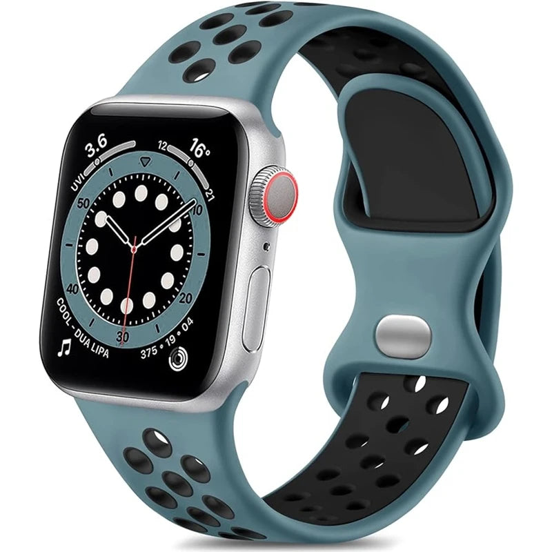 Silicone Watch Strap For Apple watch 44MM/45MM/46MM 49MM/38MM/40/41MM Sports Rubber Band Iwatch Series Ultra 11 10 9 8 7 6 SE 5