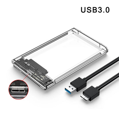2.5 inch Hard Drive Enclosure USB 3.0/Type C to SATA III Clear External Hard Drive Case for 2.5 inch SATA SSD HDD Support UASP