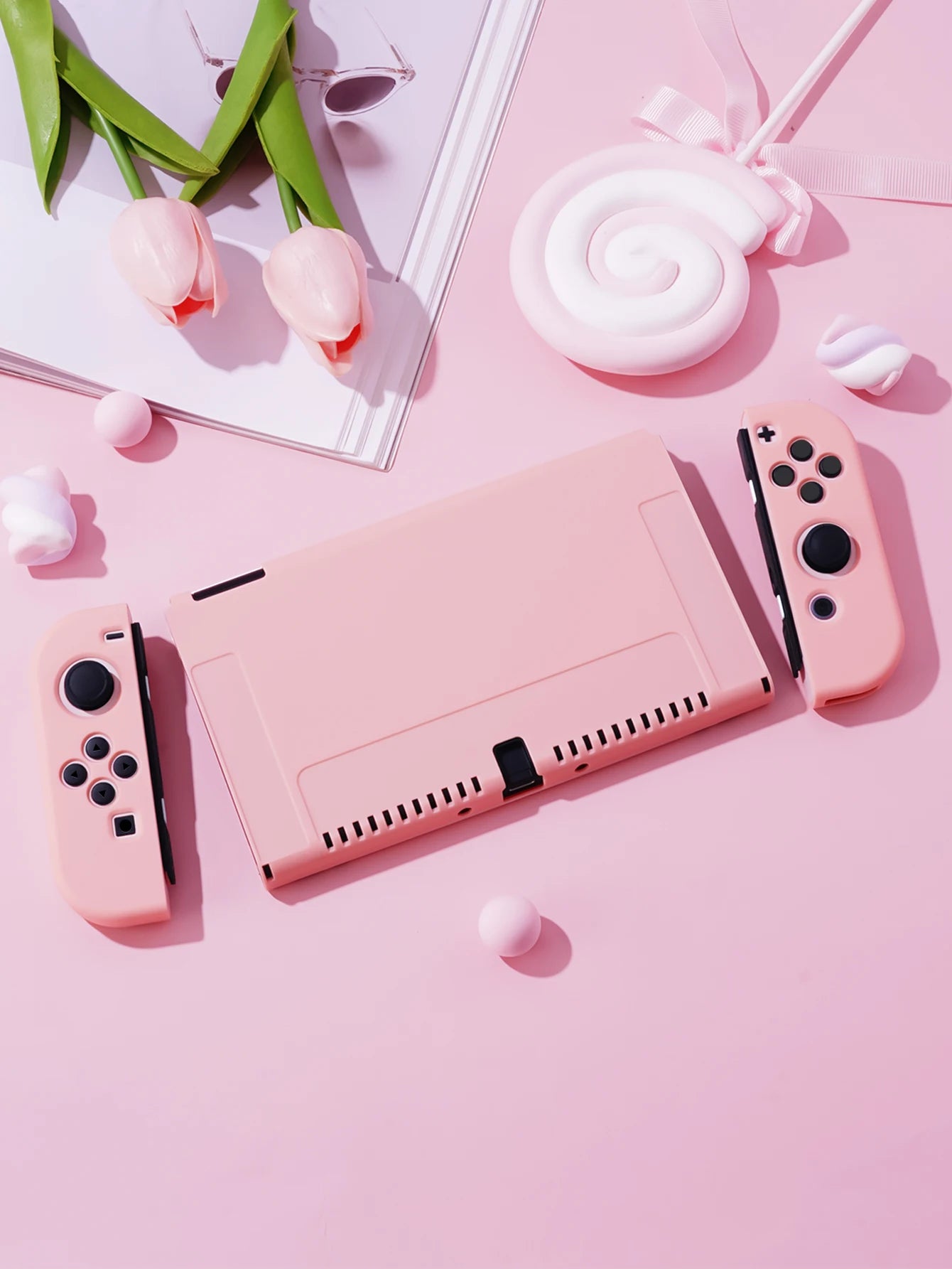 Protective Case Compatible with Switch ns/Nintendo Switch OLED Console and Joy-Cons, Switch can be Inserted in Dock with Shell