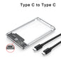 2.5 inch Hard Drive Enclosure USB 3.0/Type C to SATA III Clear External Hard Drive Case for 2.5 inch SATA SSD HDD Support UASP