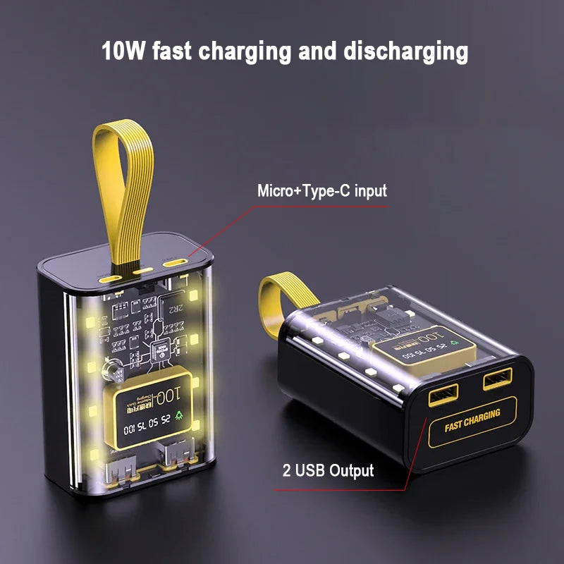 3*18650 Battery Charger Case DIY Power Bank Box Fast Charge 5V 2A Double USB Output Battery Storage Box With LED Night Light