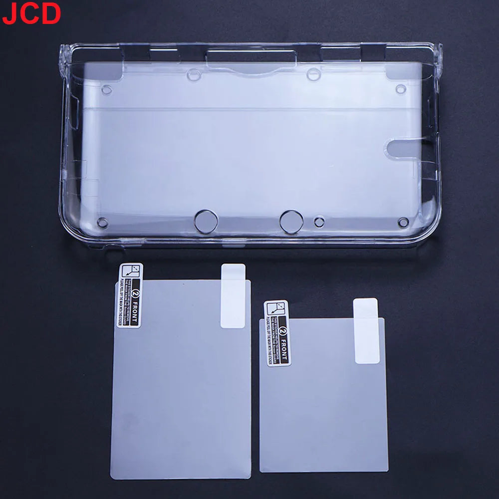 JCD Plastic Clear Crystal Shell Skin Case Cover For 3DS 3DS XL LL New 3DS New 3DS XL/LL Game Console With Screen Protective Film