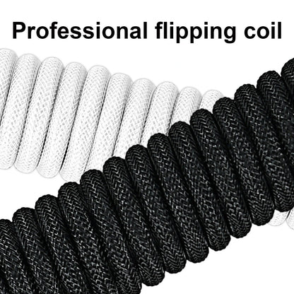 USB Type C Mechanical Keyboard Coiled Cable Hardware Linker Usb GX16 Aviation Mechanical Cable Spiral Gaming Usb Keyboard Cable