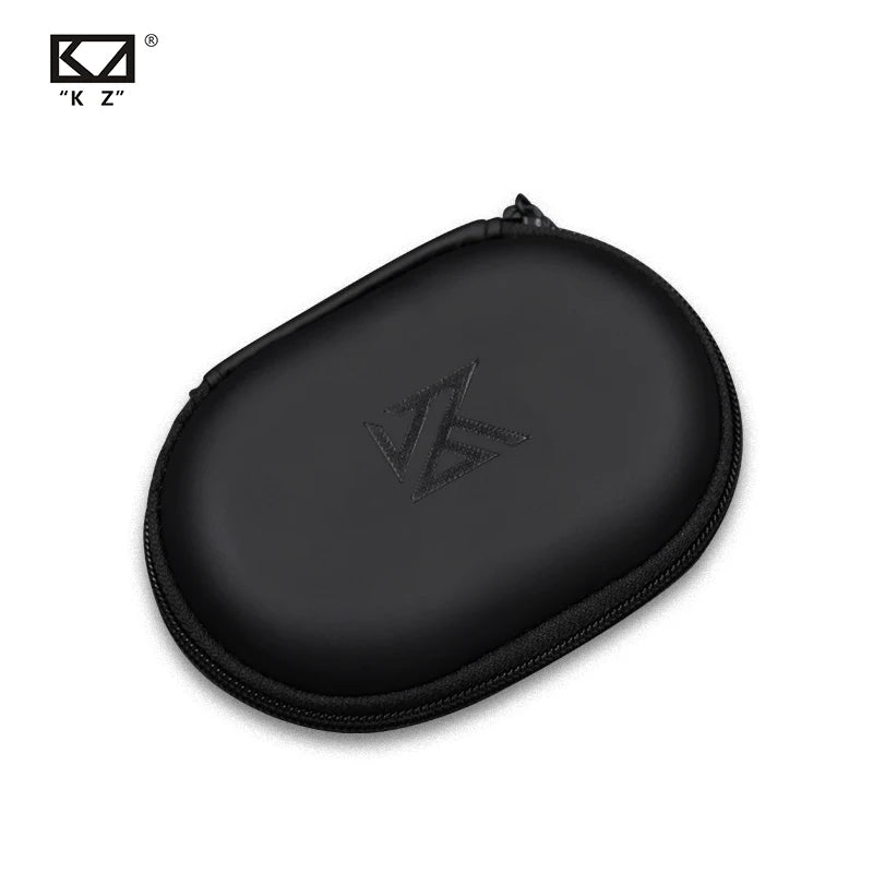 KZ High Quality PU Leather Fabric Earphone Bag Oval Portable Cortical Storage Bag Pressure-Resistant KZ Earphone Storage Case