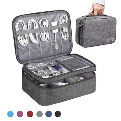 Multi-functional Large Capacity Waterproof Digital Electronic Organizer USB Data Line Charger Headphone Wire Travel Storage Bag