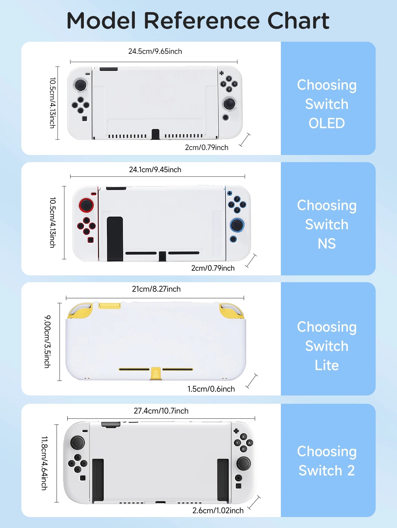 Protective Case Compatible with Switch ns/Nintendo Switch OLED Console and Joy-Cons, Switch can be Inserted in Dock with Shell