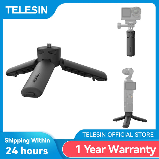 TELESIN Mini Quick Release Universal Tripod Hand grip for GoPro Insta360 DJI Osmo Action Camera With 1/4 Screw Adatper