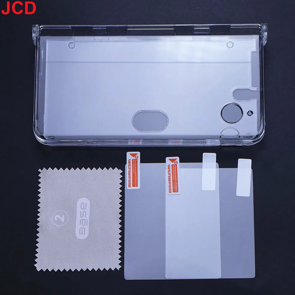 JCD Plastic Clear Crystal Shell Skin Case Cover For 3DS 3DS XL LL New 3DS New 3DS XL/LL Game Console With Screen Protective Film