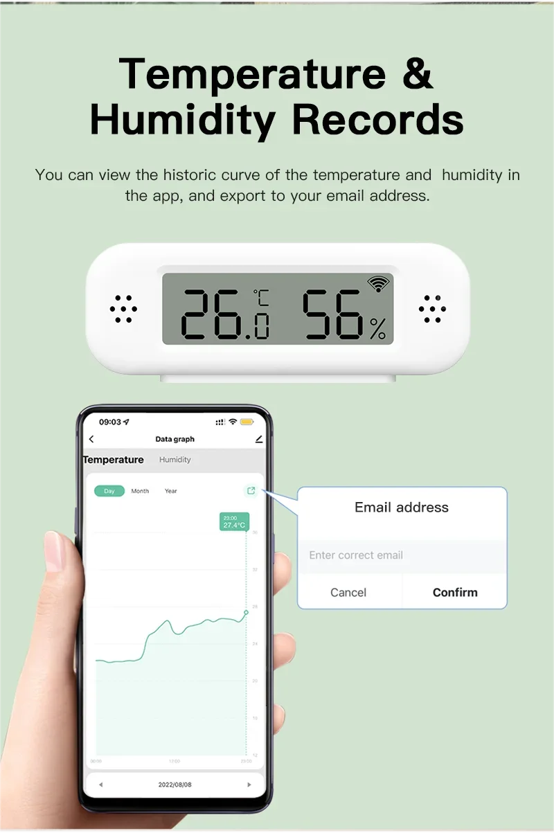 Tuya WiFi Zigbee 3.0 Temperature Humidity Sensor Hygrometer Thermometer App Remote Monitor Work With Yandex Alexa SmartLife