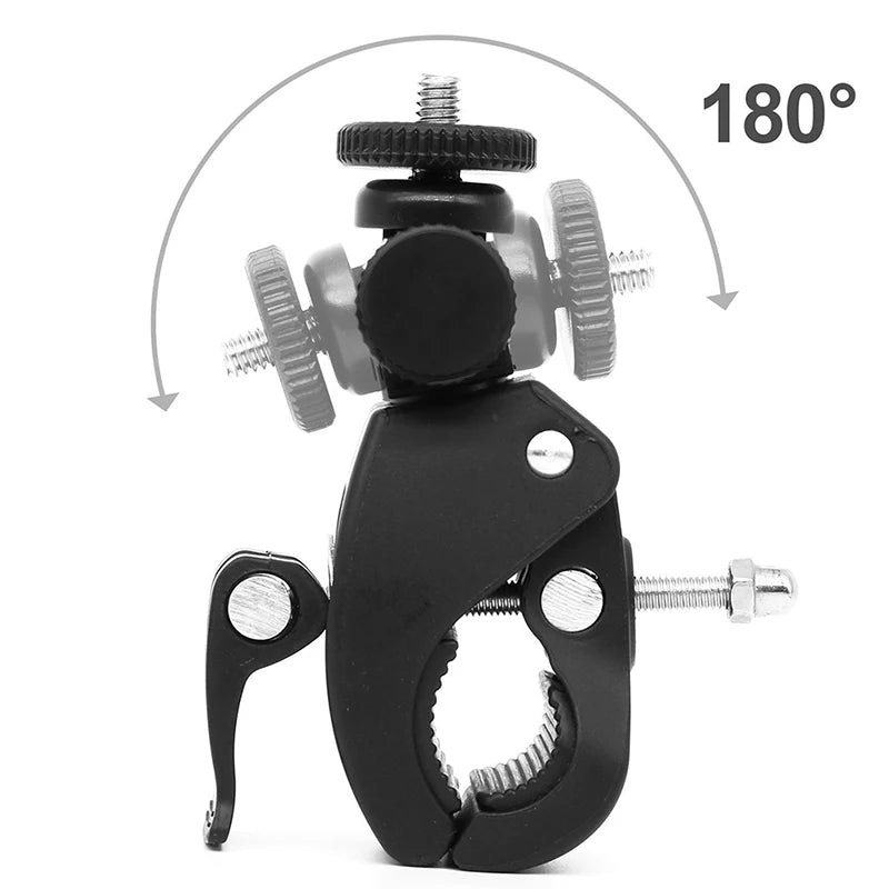 Universal 360 Degree Rotating 1/4 Camera DV Bike Bicycle Handlebar Clamp Bracket Tripod Mount Screw Clip For Sport Camera GOPRO