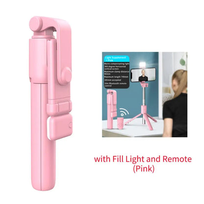 New Bluetooth Selfie Stick Mobile Phone Holder Retractable Portable Multifunct-ional Mini Tripod with Wireless Remote Shutter