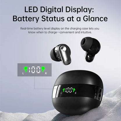 MINI550-Wireless headphones, high-fidelity stereo headphones,with noise cancellation feature and LED display,mini headphones