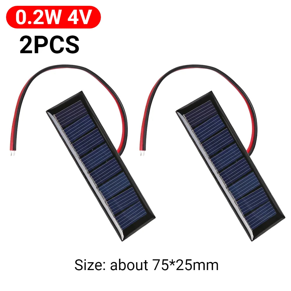 5W 5V/12V 1W 3V Mini Solar Panel Polysilicon Solar Epoxy Panel Module Light Cell Battery Charger for 3-12V Battery Charging