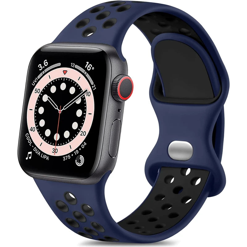 Silicone Watch Strap For Apple watch 44MM/45MM/46MM 49MM/38MM/40/41MM Sports Rubber Band Iwatch Series Ultra 11 10 9 8 7 6 SE 5
