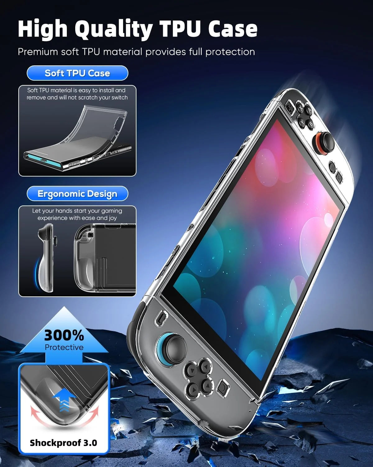Transparent Clear Case for Nintendo Switch 2 Console Joypad Split Protective Cover Skin Protector for Switch 2 Accessories