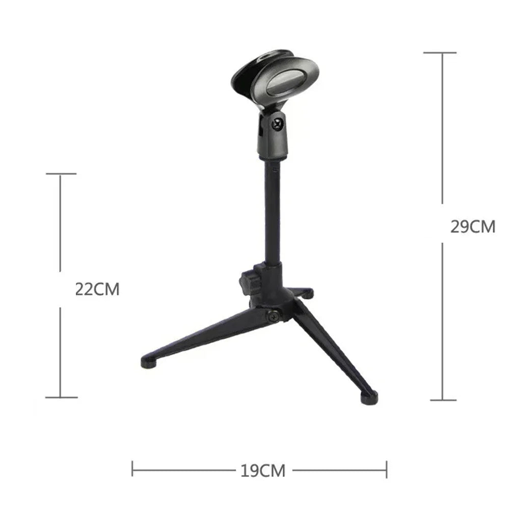 Microphone Stands Desktop Tripods Mini Portable Table Stand Adjustable Mic Stand Mic Clip Holder Bracket Lightweight Brackets