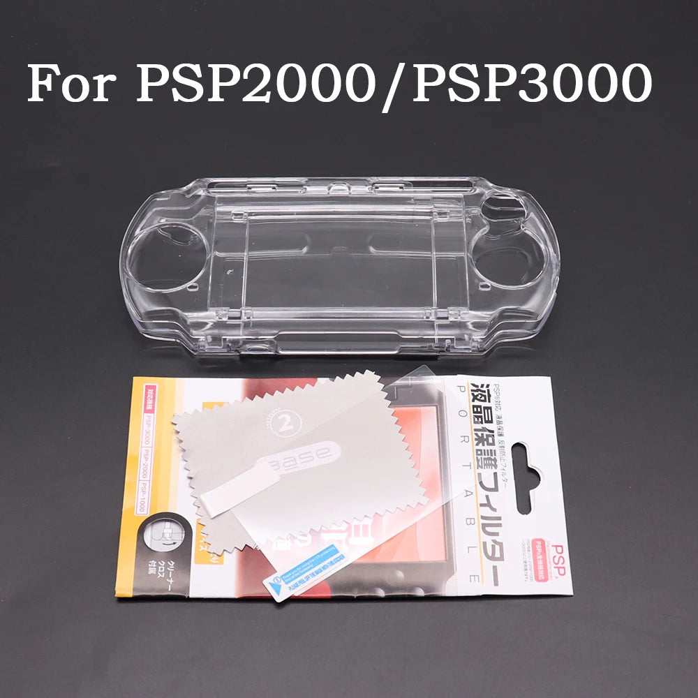 Plastic Clear Crystal Shell Skin Case Cover For New 2DS 3DS XL LL NDSL For DSi NDSi XL LL Screen Protective Film