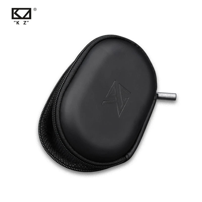 KZ High Quality PU Leather Fabric Earphone Bag Oval Portable Cortical Storage Bag Pressure-Resistant KZ Earphone Storage Case